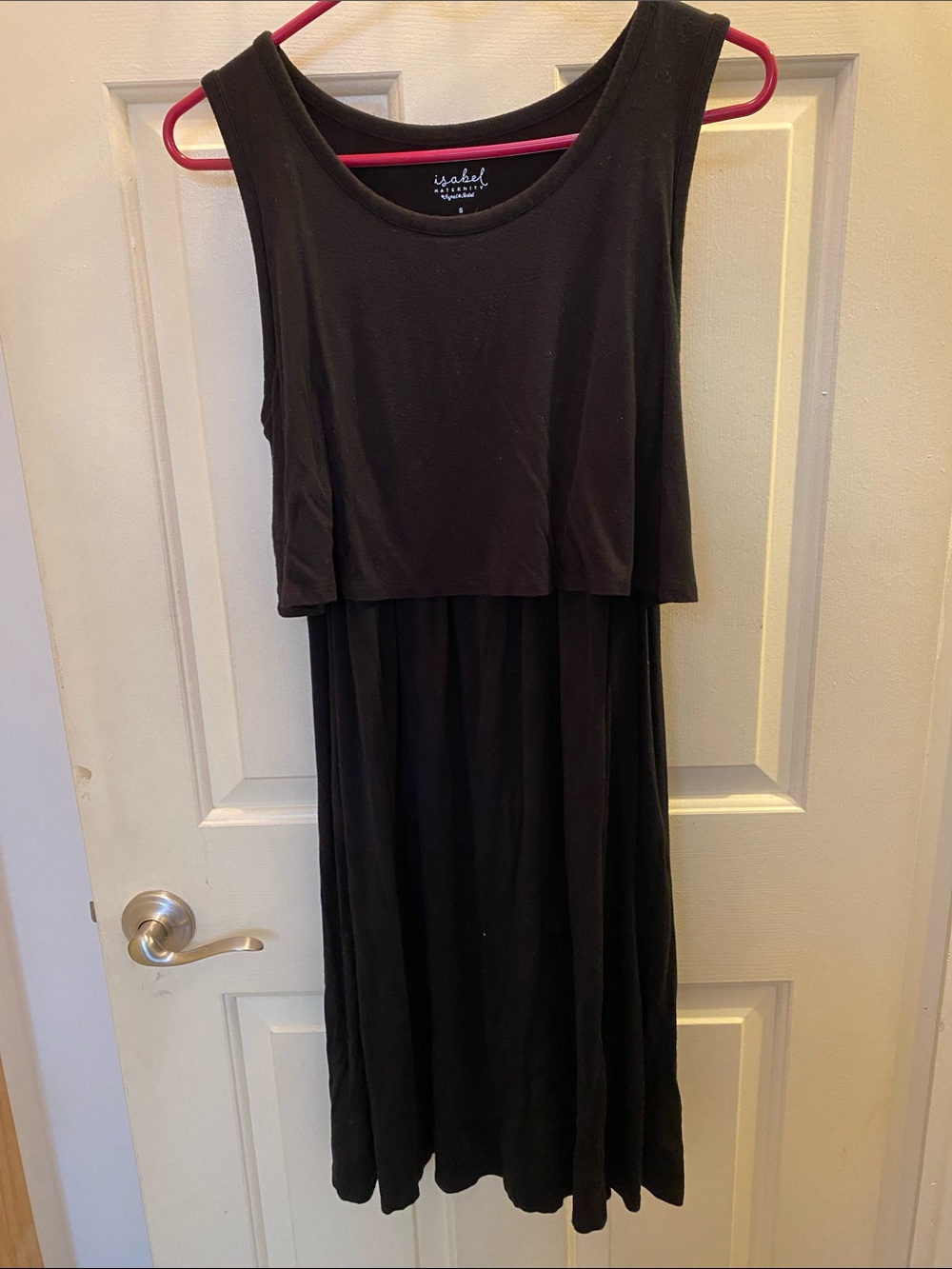 Maternity Black Sleeveless Nursing Dress